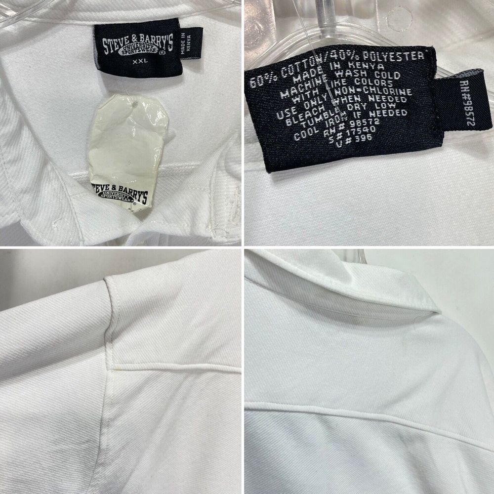 Steve & Barrys Mens XXL Shirt Cotton Blend Button Down White Office Work - Picture 10 of 16
